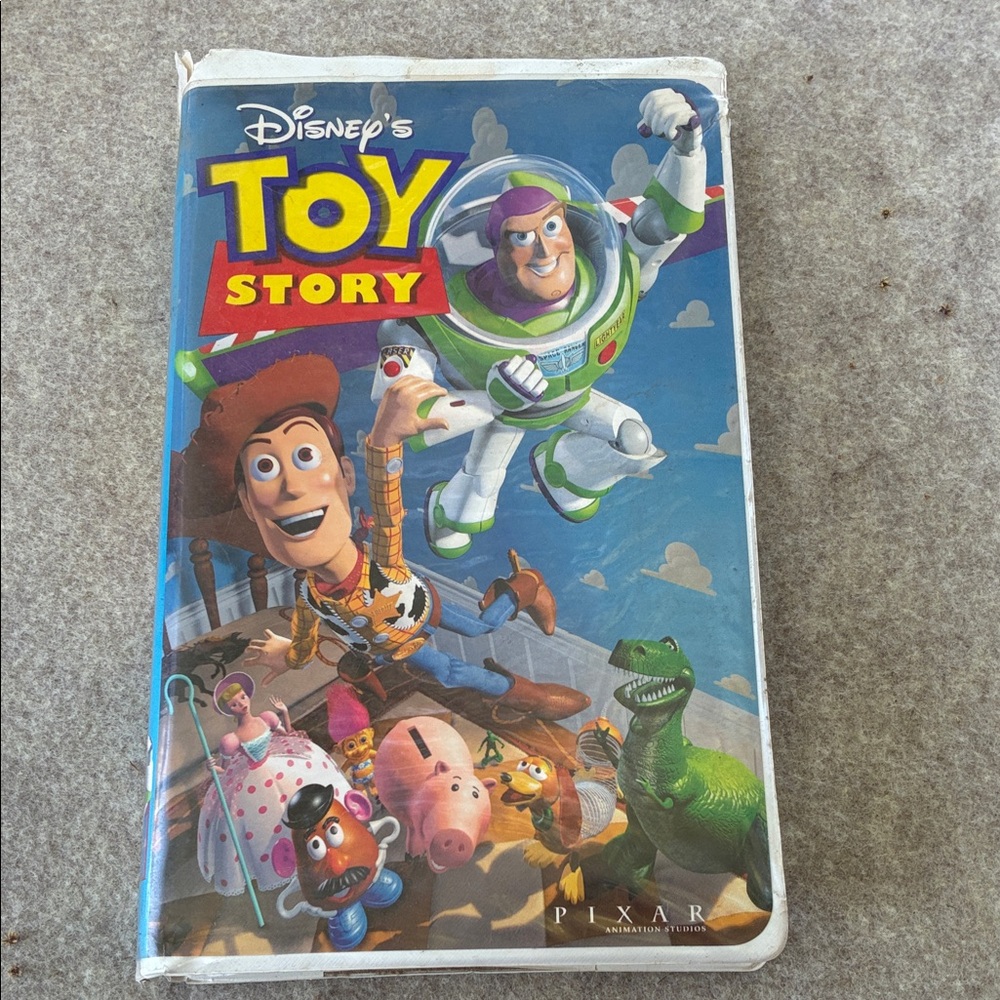 Disney Toy Story VHS Cover Featuring Blue, Green, Yellow Artwork. Ventige1995